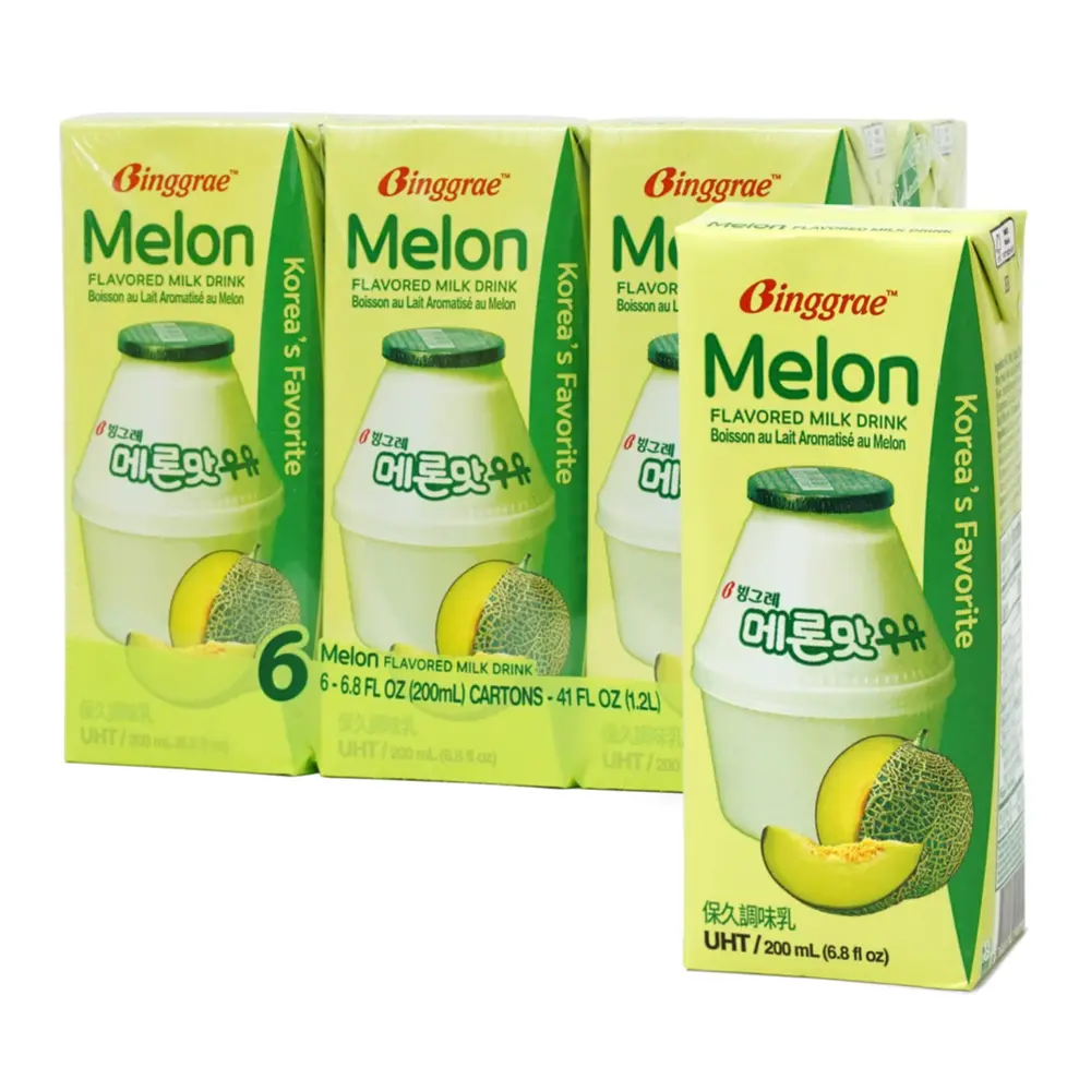 Sữa Dưa Lưới, Melon Flavored Milk Drink, 6.8 fl oz (200ml) - BINGGRAE