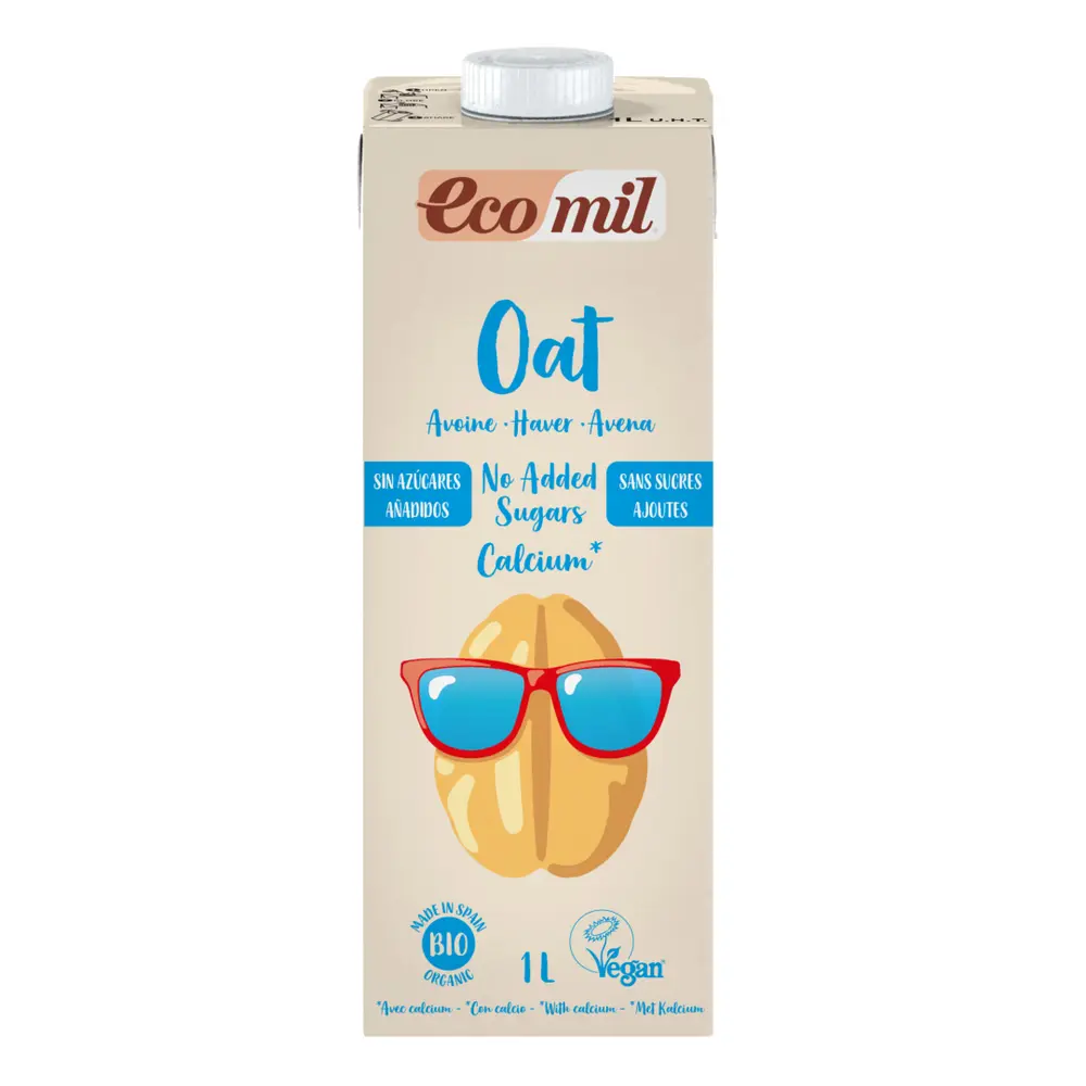 Sữa Yến Mạch Không Đường Canxi Hữu Cơ, Bio Calcium Oat Milk, No Added Sugar (1L) - ECOMIL