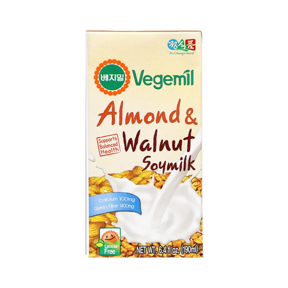 Sữa Đậu Nành Hạnh Nhân & Óc Chó, Almond & Walnut Soymilk, 6.4 fl oz (190ml) - VEGEMIL
