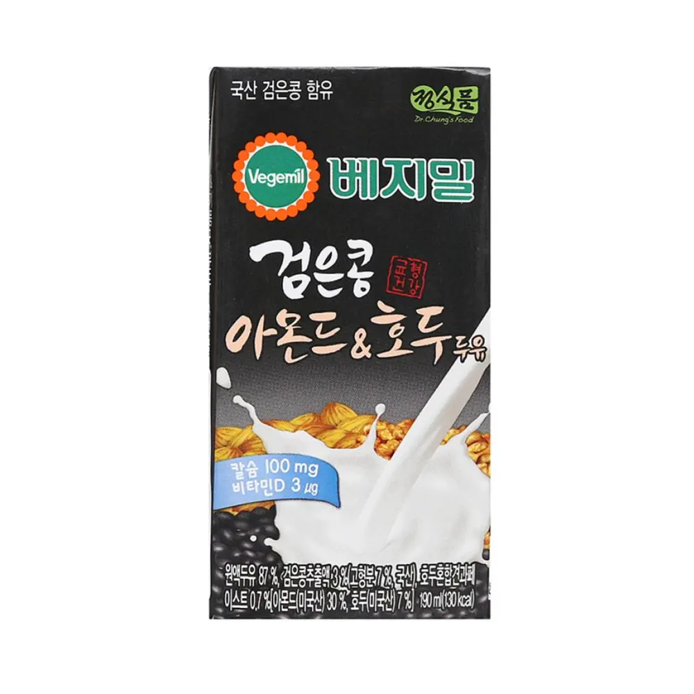 Sữa Đậu Nành Đậu Đen Hạnh Nhân & Óc Chó, Black Bean Almond & Walnut Soymilk, 6.4 fl oz (190ml) - VEGEMIL