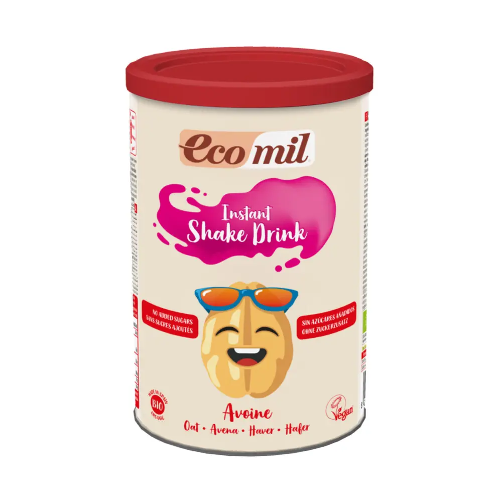 Sữa Bột Yến Mạch Hữu Cơ Không Đường, Instant Shake Drink, Oat, No Added Sugars (400g) - ECOMIL