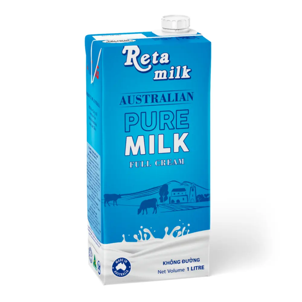 Sữa Tươi Tiệt Trùng Nguyên Kem Không Đường, Australian Pure Milk, Full Cream, No Sugar (1L) - RETA MILK