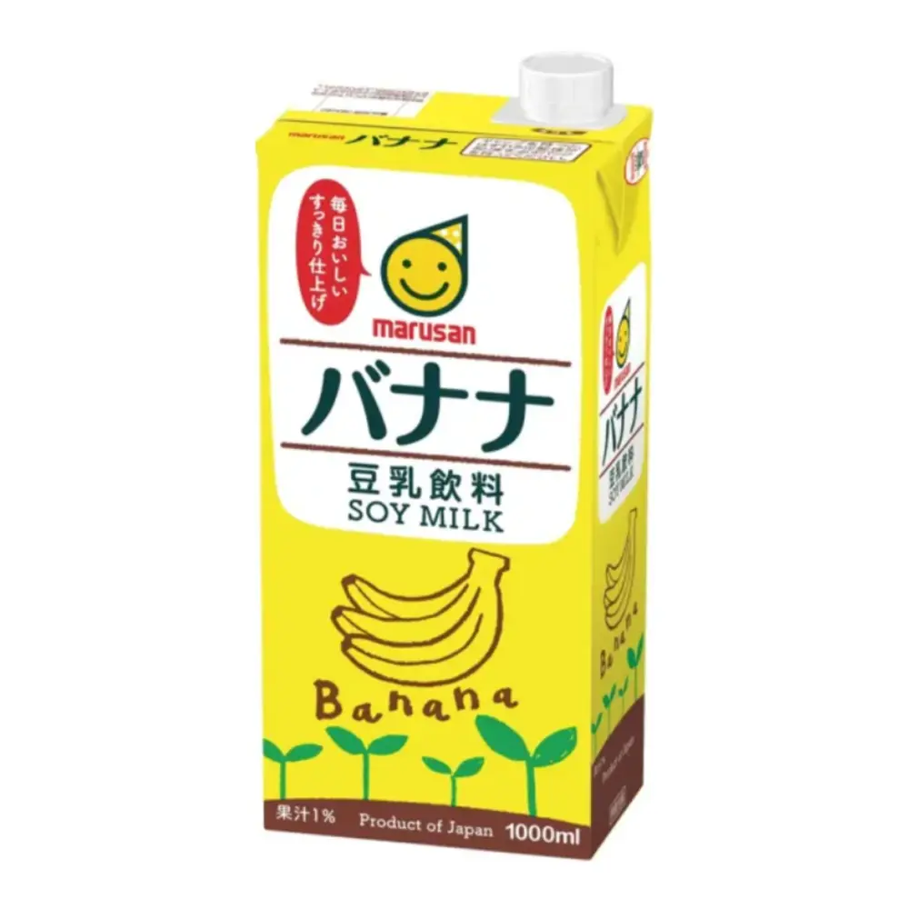 Sữa Đậu Nành Hương Chuối, Soy Milk, Banana (1000ml) - MARUSAN