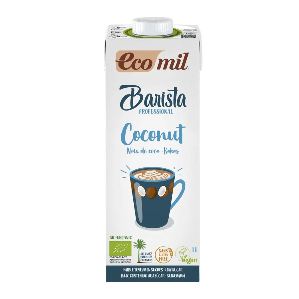 Sữa Dừa Ít Đường Hữu Cơ Cho Pha Chế, Bio Coconut Milk, Barista Professional, Low Sugar (1L) - ECOMIL