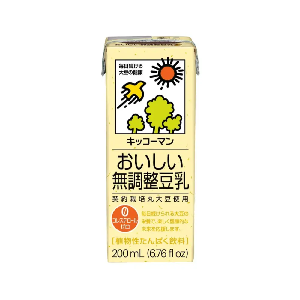 Sữa Đậu Nành Ít Ngọt, Unsweetened Soy Milk, 6.76 fl oz (200ml) - KIKKOMAN