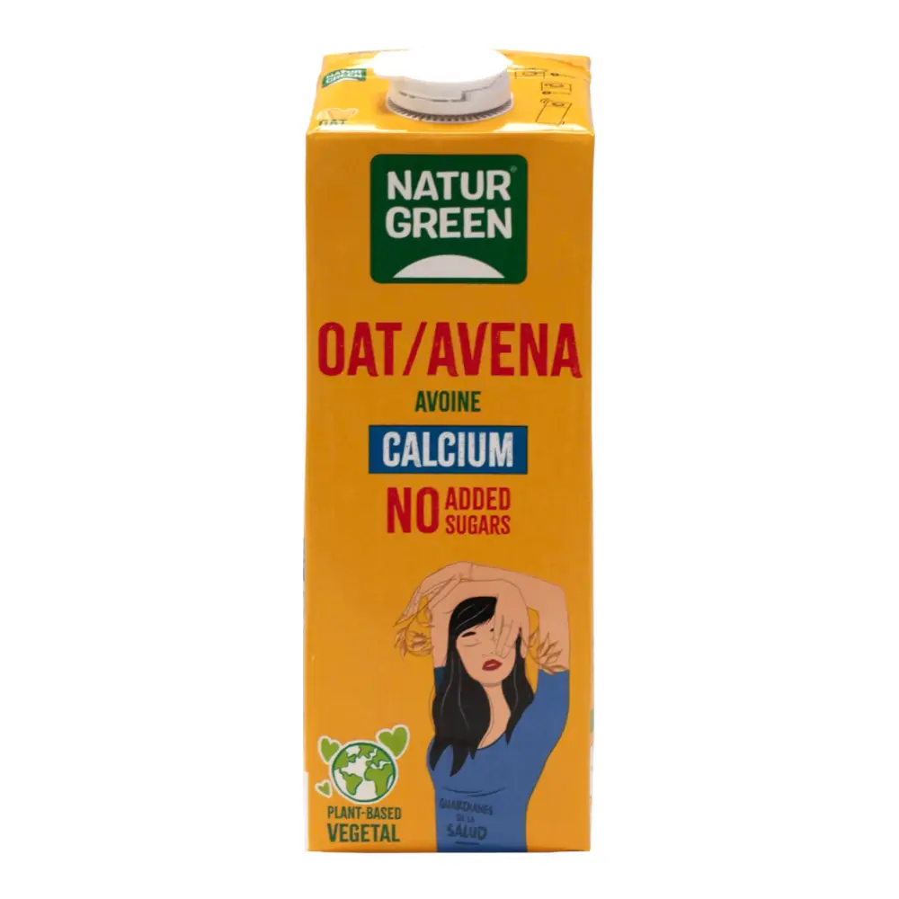 Sữa Yến Mạch Canxi Không Thêm Đường, Oat Calcium, No Added Sugars (1L) - NATURGREEN