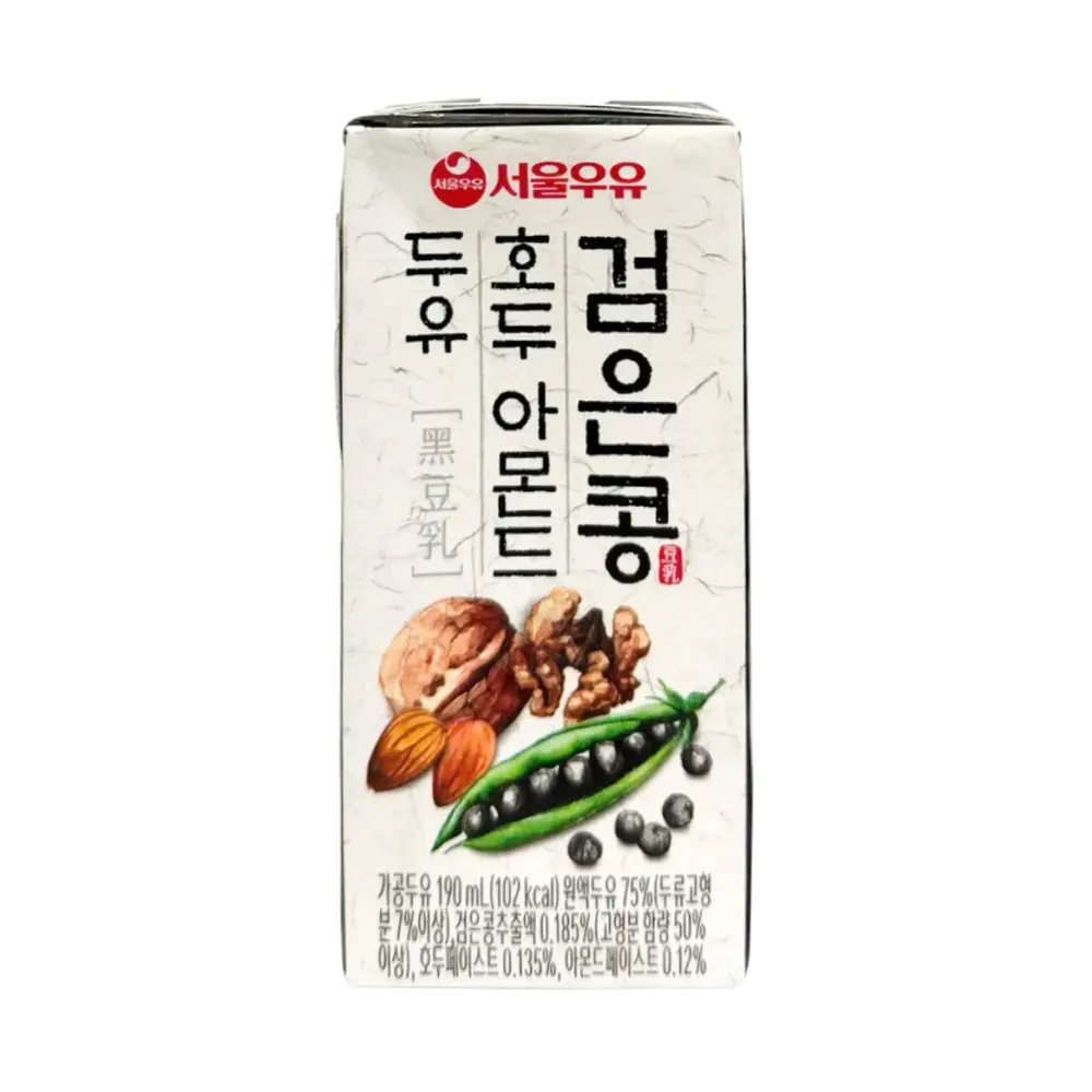 Sữa Đậu Nành Đậu Đen Óc Chó Hạnh Nhân, Black Bean Walnut Almond Soy Milk (190ml) - SEOUL MILK
