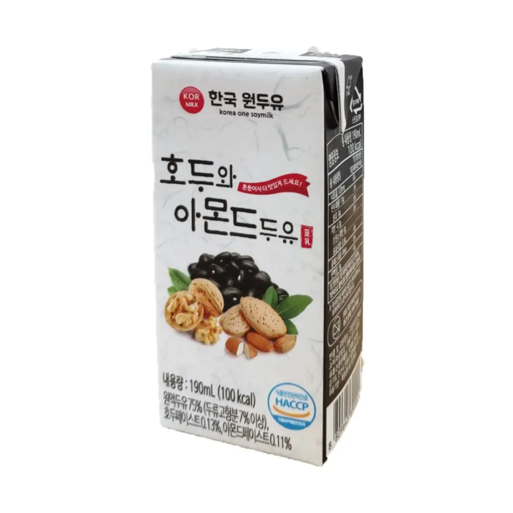 Sữa Đậu Đen Óc Chó & Hạnh Nhân, Black Bean Walnut & Almond Milk (190ml) - KORMILK