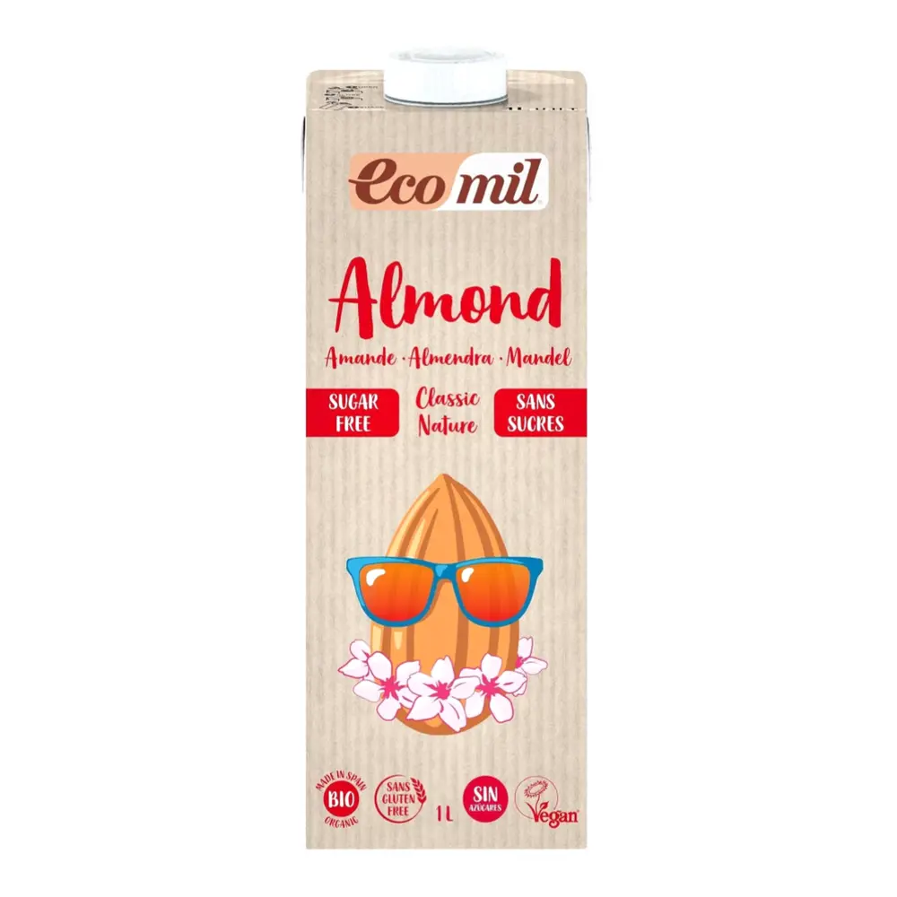 Sữa Hạnh Nhân Không Đường Hữu Cơ, Bio Almond Milk, Sugar Free (1L) - ECOMIL