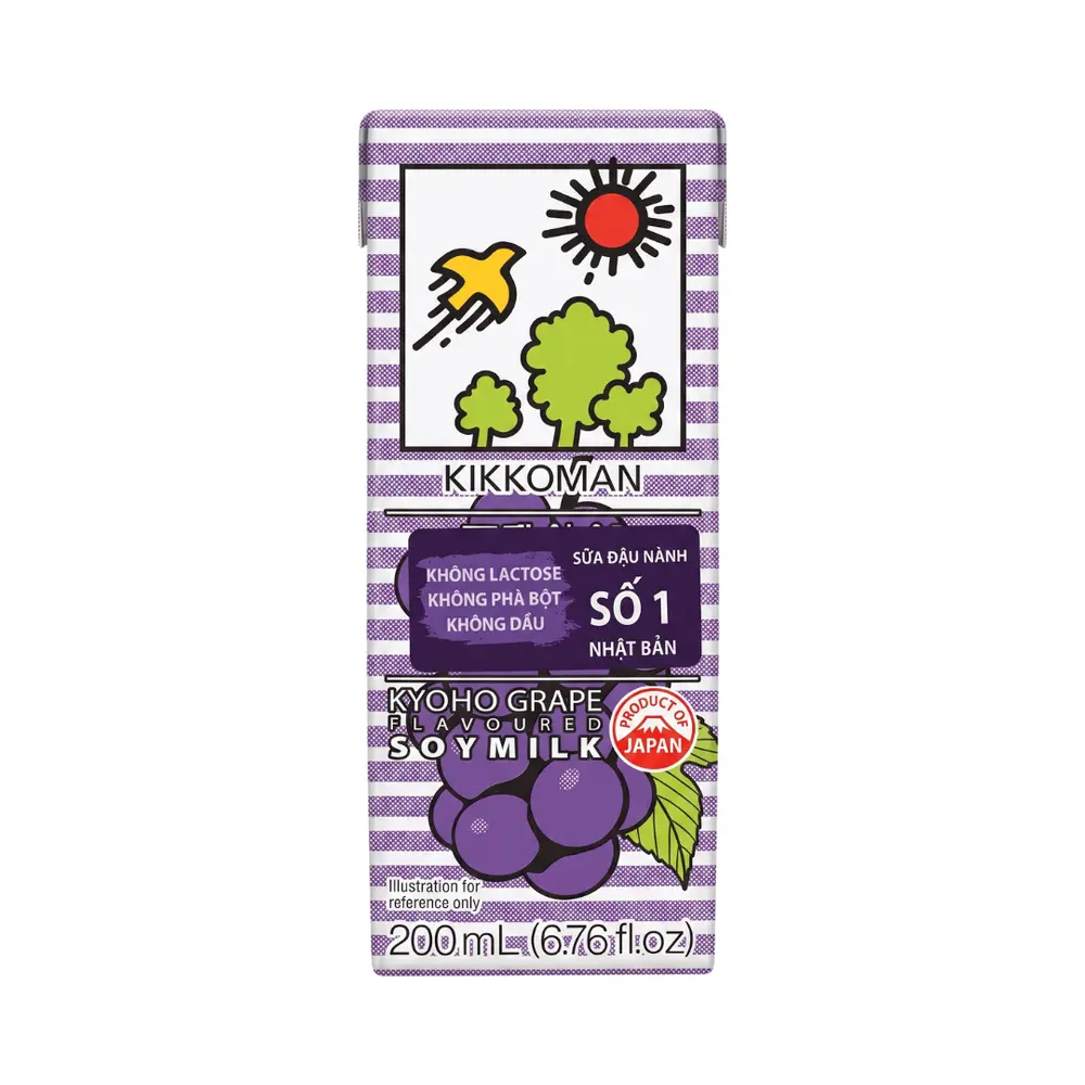 Sữa Đậu Nành Vị Nho, Kyoho Grape Flavoured Soy Milk, 6.76 fl oz (200ml) - KIKKOMAN