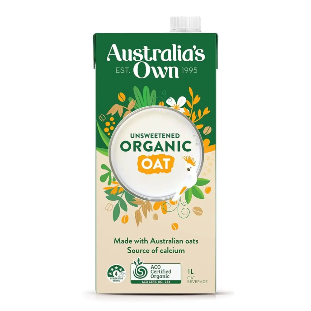 Sữa Yến Mạch Hữu Cơ Không Thêm Đường, Unsweetened Organic Oat Beverage (1L) - AUSTRALIA'S OWN