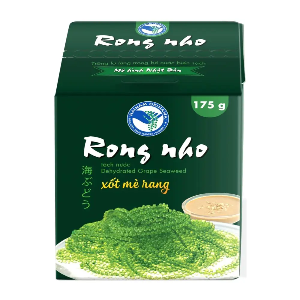 Rong Nho Xốt Mè Rang, Dehydrated Grape Seaweed with Roasted Sesame Dressing (175g) - HAINAMFOODS
