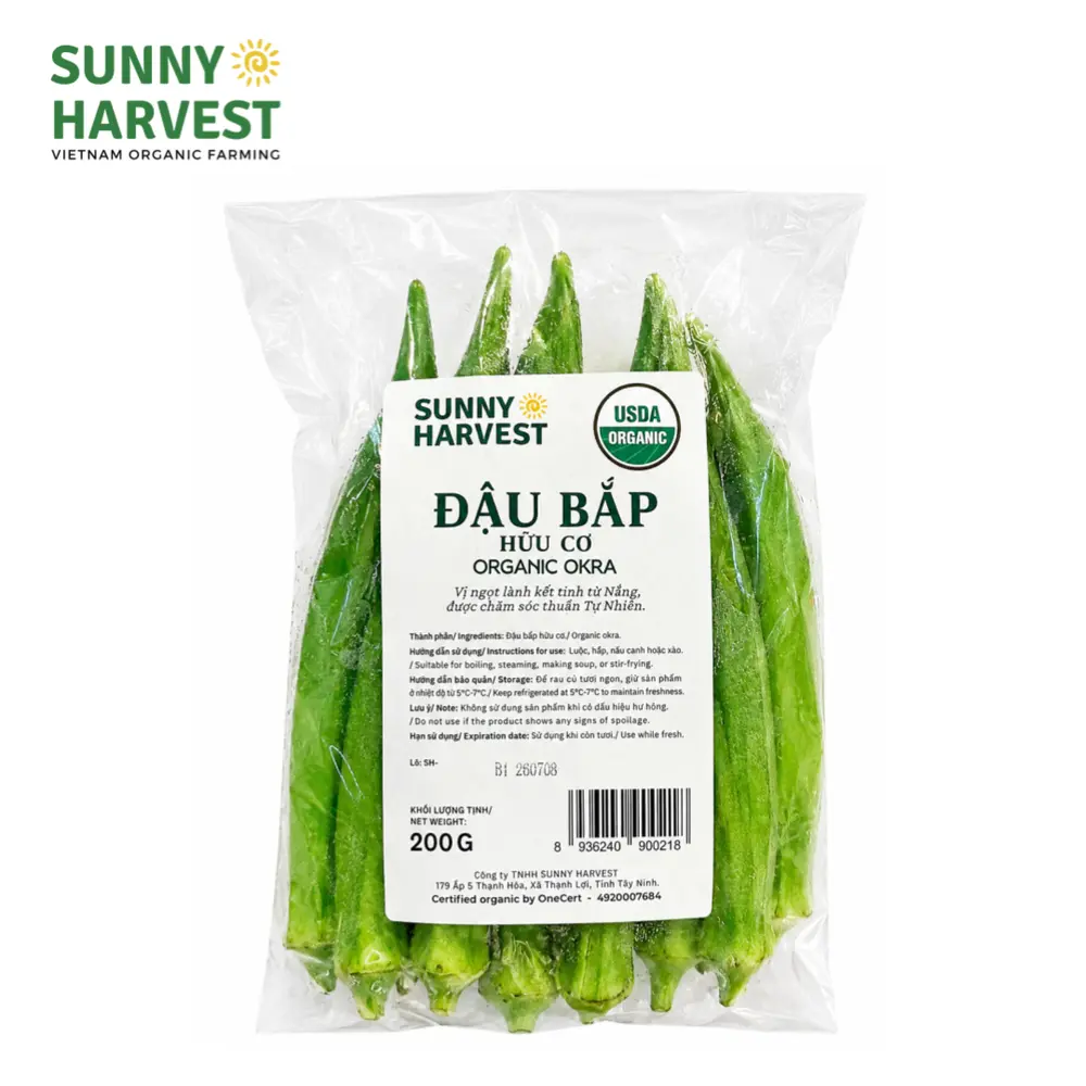 Đậu Bắp Hữu Cơ - USDA Organic Okra (200g) - SUNNY HARVEST