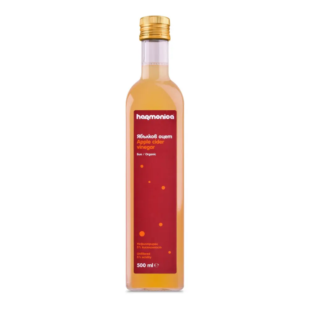 Giấm Táo Hữu Cơ, Organic Apple Cider Vinegar, Unfiltered, 5% Acidity (500ml) - HARMONICA