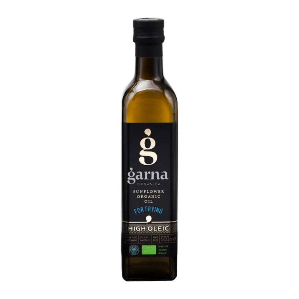 Dầu Hướng Dương Hữu Cơ, Sunflower Organic Oil for Frying, High Oleic (500ml) - GARNA