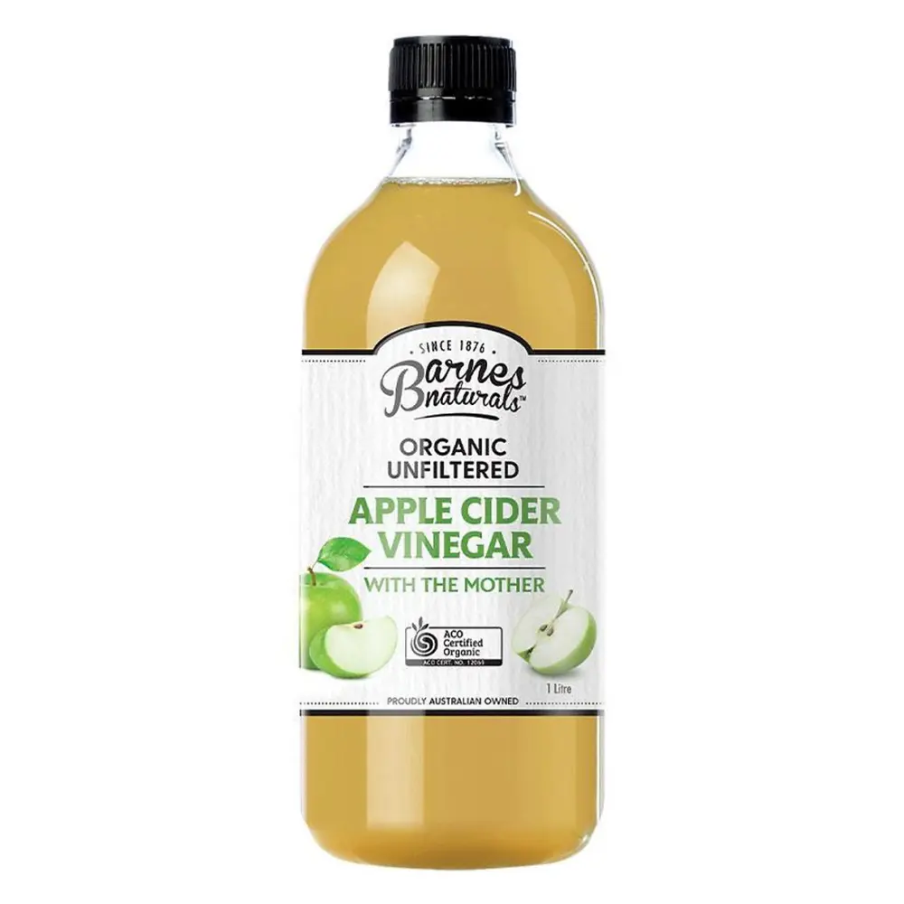 Giấm Táo Hữu Cơ Có Giấm Cái, Organic Unfiltered Apple Cider Vinegar, with The Mother (1L) - BARNES NATURALS