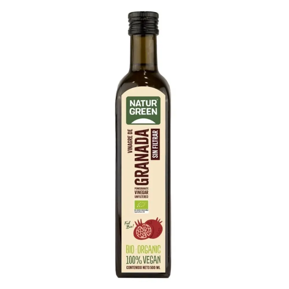 Giấm Lựu Hữu Cơ, Bio Unfiltered Pomegranate Vinegar, 5% (500ml) - NATURGREEN