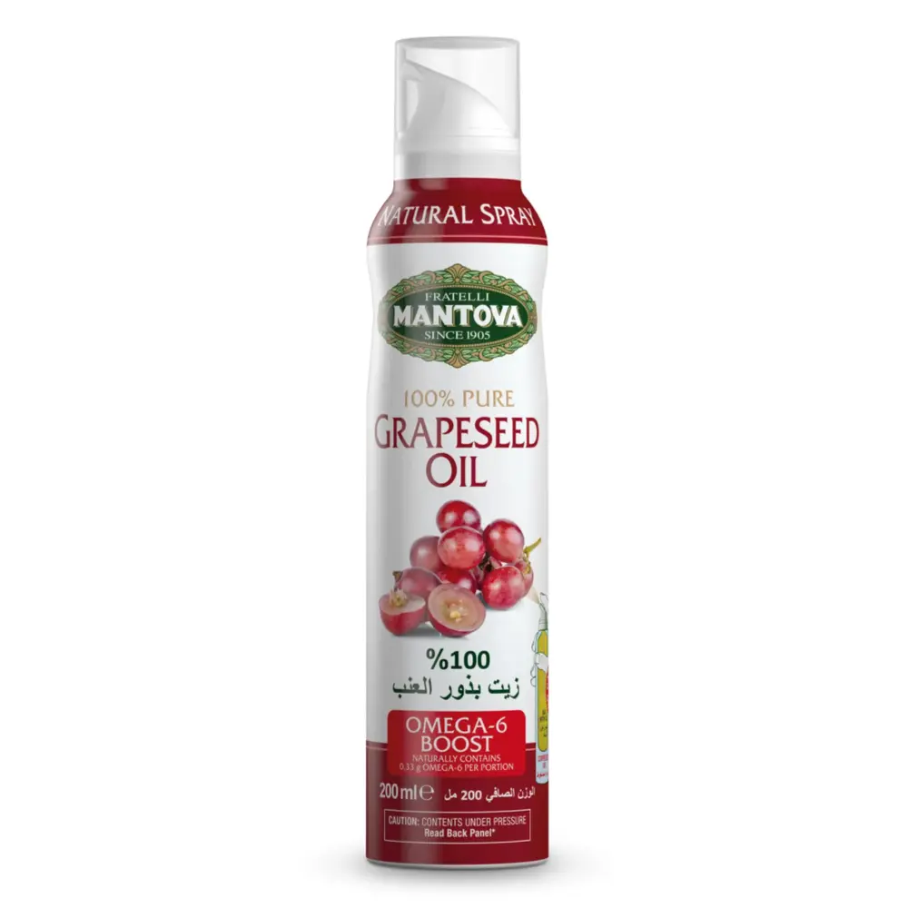 Dầu Hạt Nho Dạng Xịt, 100% Pure Grapeseed Oil Spray, Cholesterol Free, 5 fl oz (147ml) - FRATELLI MANTOVA