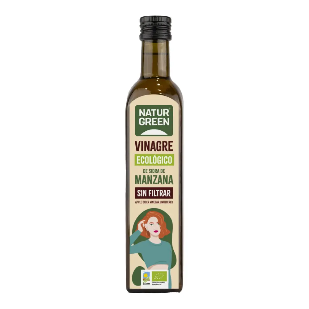 Giấm Táo Hữu Cơ, Organic Apple Cider Vinegar Unfiltered (500ml) - NATURGREEN