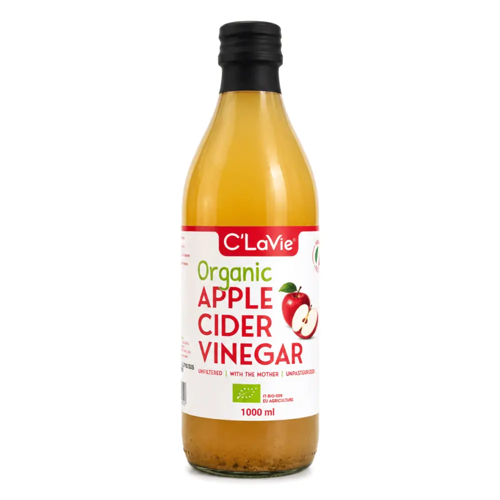 Giấm Táo Hữu Cơ Có Giấm Cái, Organic Apple Cider Vinegar with The Mother (1000ml) - C'LAVIE
