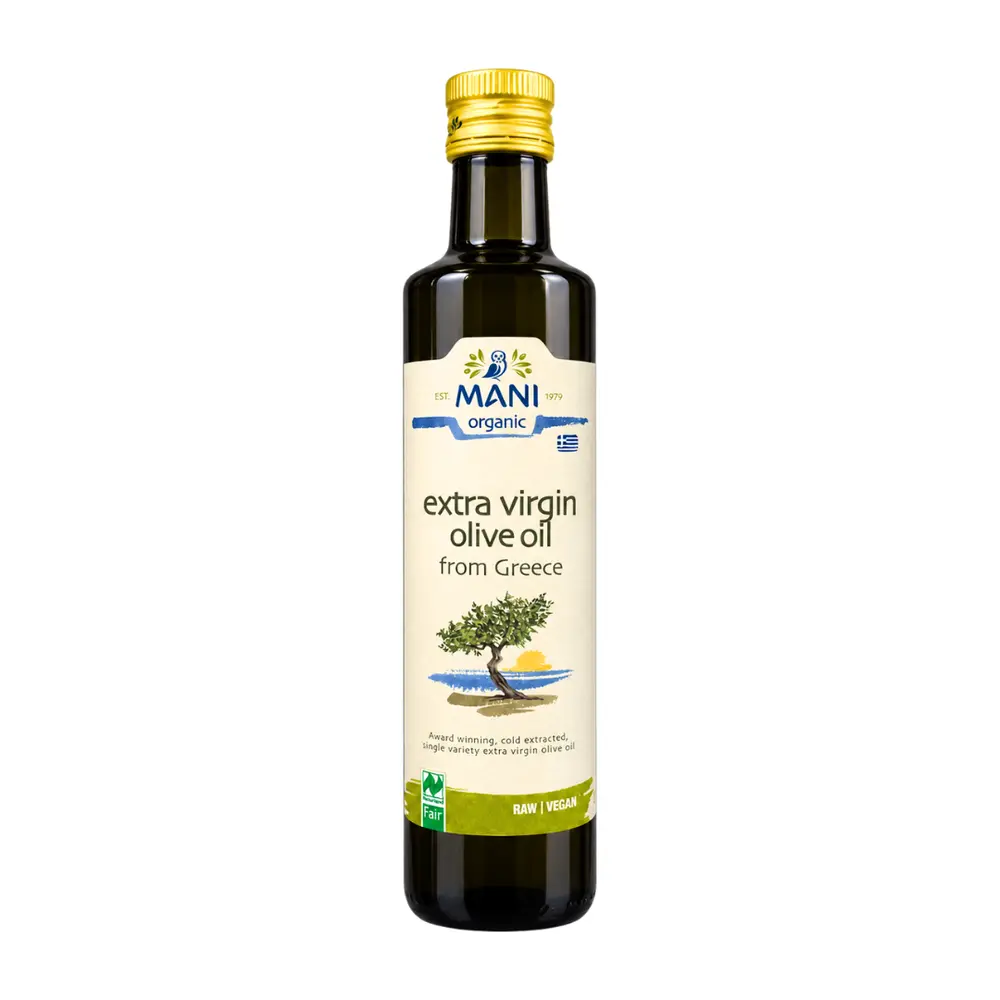 Dầu Oliu Tinh Khiết Ép Lạnh Hữu Cơ, Organic Extra Virgin Olive Oil from Greece, Cold Extracted (500ml) - MANI