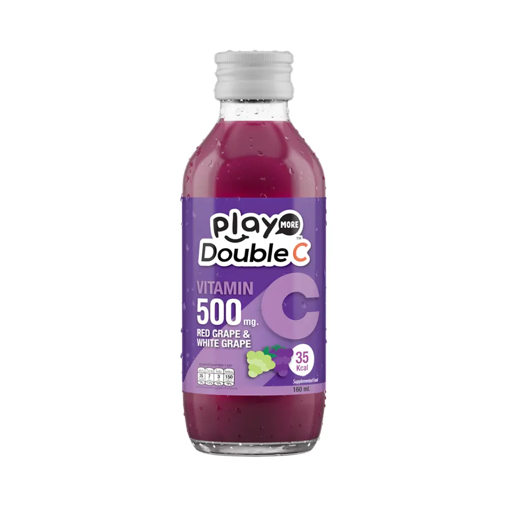 Nước Giải Khát Vị Nho Đỏ & Nho Trắng, Double C, Red Grape & White Grape, Vitamin C 500mg (160ml) - PLAYMORE