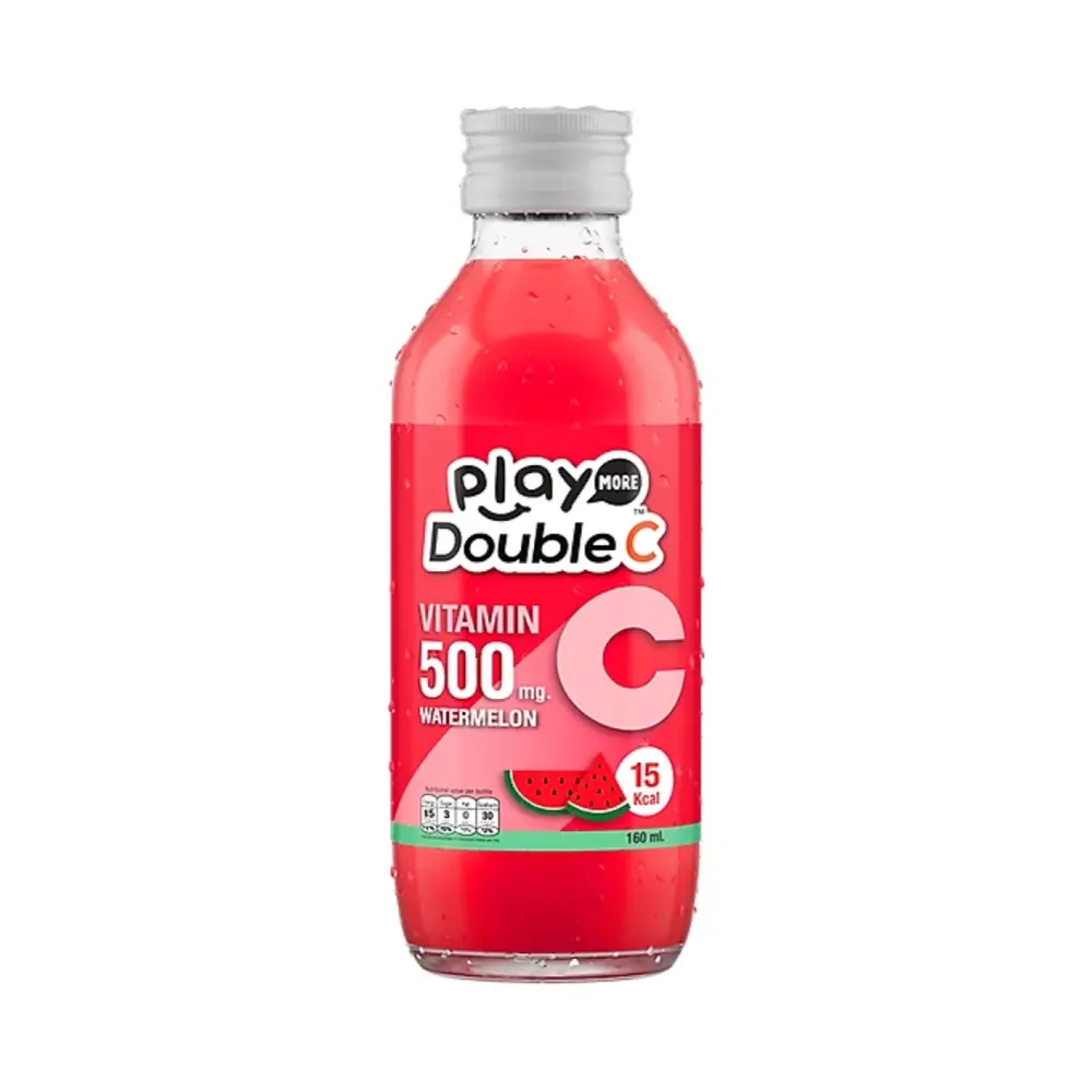 Nước Giải Khát Vị Dưa Hấu, Double C, Watermelon, Vitamin C 500mg (160ml) - PLAYMORE