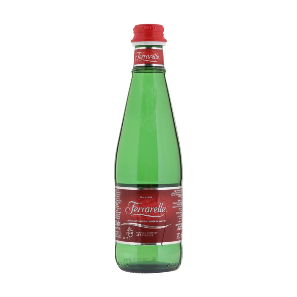 Nước Khoáng Có Ga, Sparkling Natural Mineral Water, Glass Bottle (330ml) - FERRARELLE