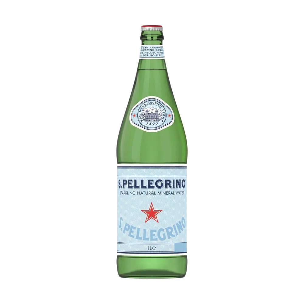 Nước Khoáng Có Ga, Sparkling Natural Mineral Water, Glass Bottle (1L) - SAN PELLEGRINO