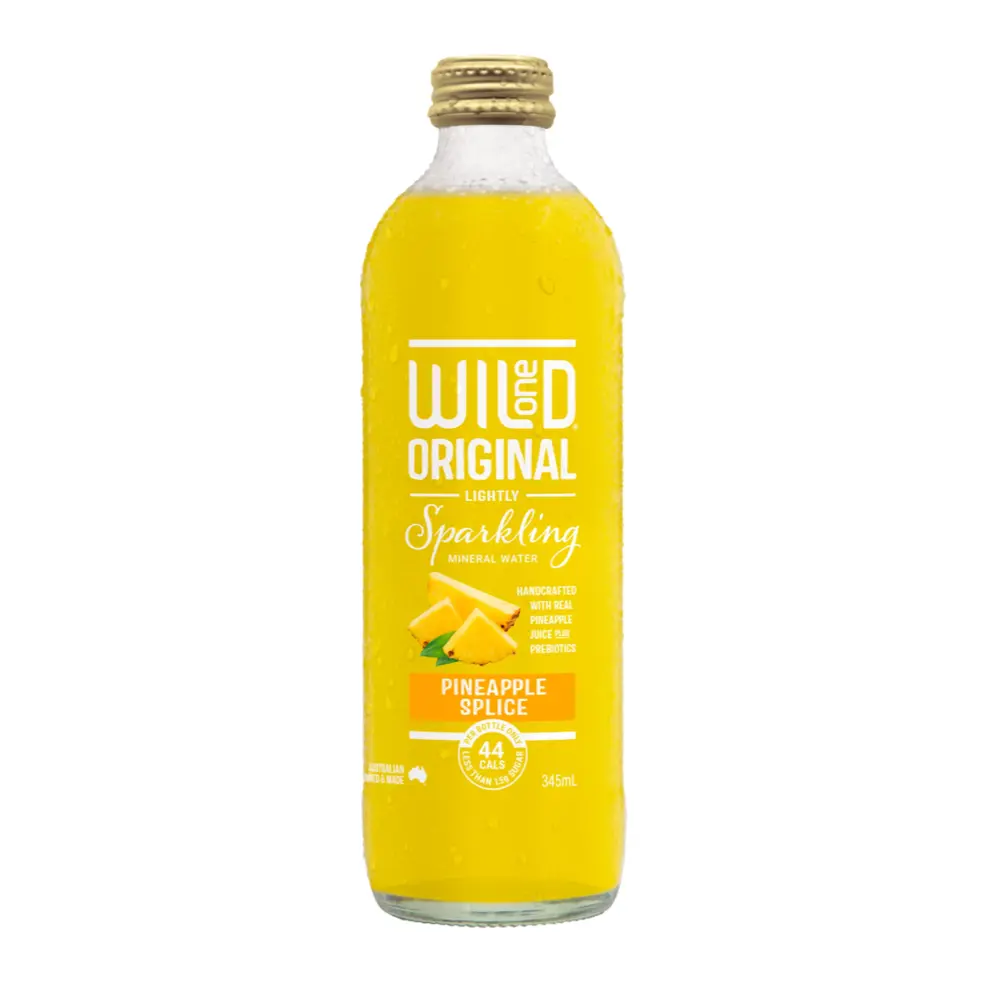 Nước Khoáng Có Ga Hương Dứa, Original Lightly Sparkling Mineral Water, Pineapple Splice, 44 Cals (345ml) - WILD ONE
