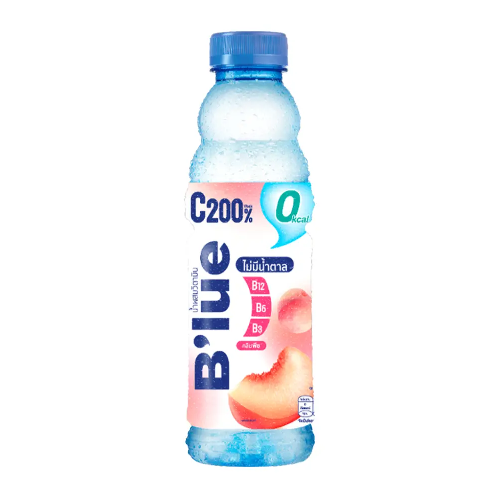 Nước Uống Vị Đào Không Đường, B`lue, Vitamin-Infused Water, Peach, No Sugar (500ml) - SAPPE