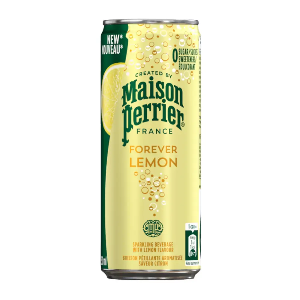 Nước Có Ga Hương Chanh Vàng, Sparkling Beverage, Forever Lemon, 0 Sugars (250ml) - MAISON PERRIER