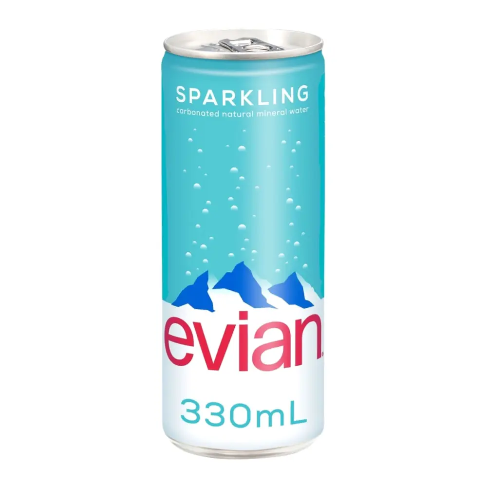 Nước Khoáng Thiên Nhiên Có Ga, Sparkling Carbonated Natural Mineral Water (330ml) - EVIAN