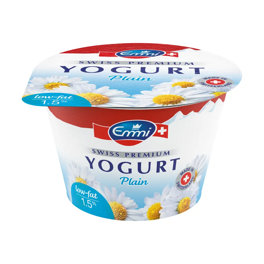 Sữa Chua Ít Béo, Swiss Premium Yogurt, Plain, 1.5% Fat (100g) - EMMI