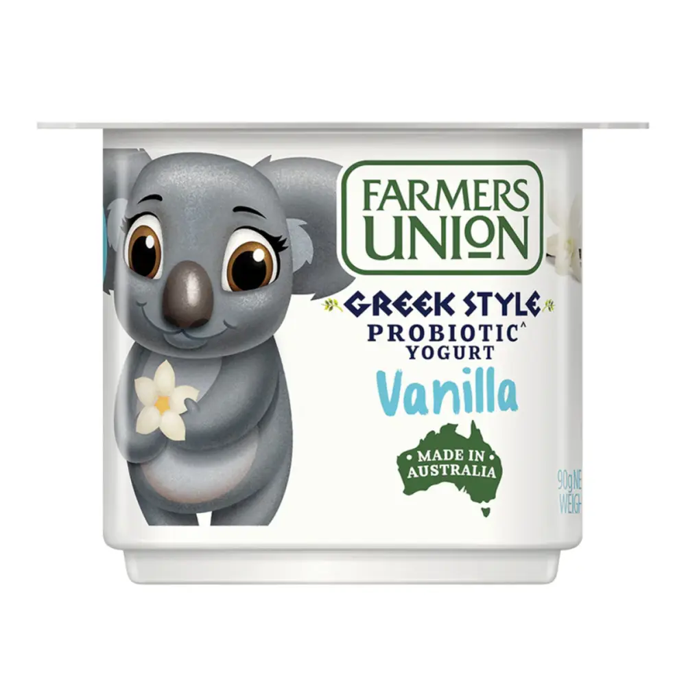 Sữa Chua Hy Lạp Vani, Greek Style Probiotic Yogurt, Vanilla (90g) - FARMERS UNION