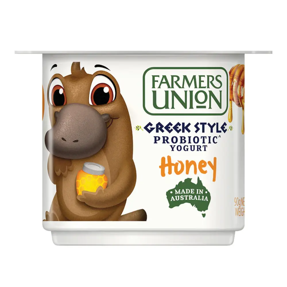 Sữa Chua Hy Lạp Mật Ong, Greek Style Probiotic Yogurt, Honey (90g) - FARMERS UNION