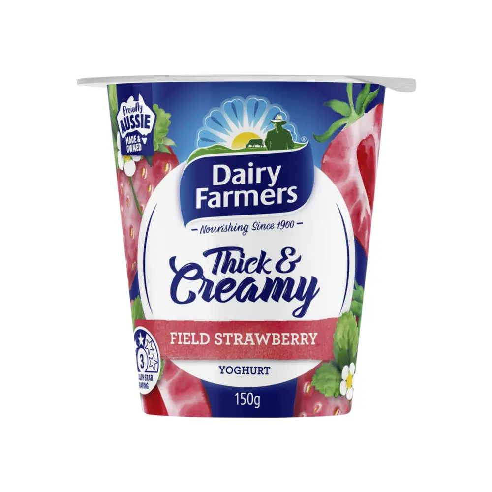 Sữa Chua Dâu, Thick & Creamy Field Strawberry Yoghurt (150g) - DAIRY FARMERS