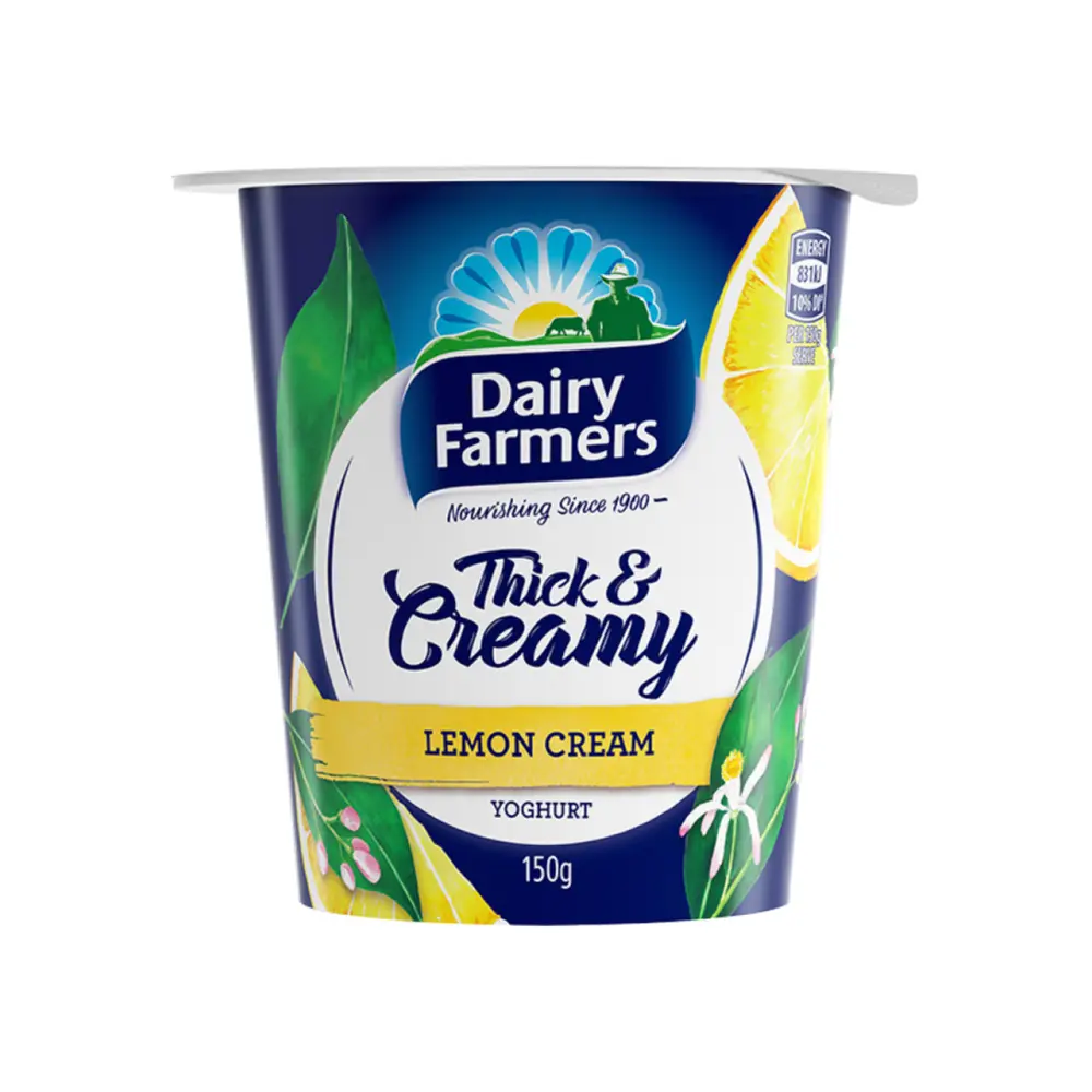 Sữa Chua Kem Hương Chanh, Thick & Creamy Lemon Cream Yoghurt (150g) - DAIRY FARMERS