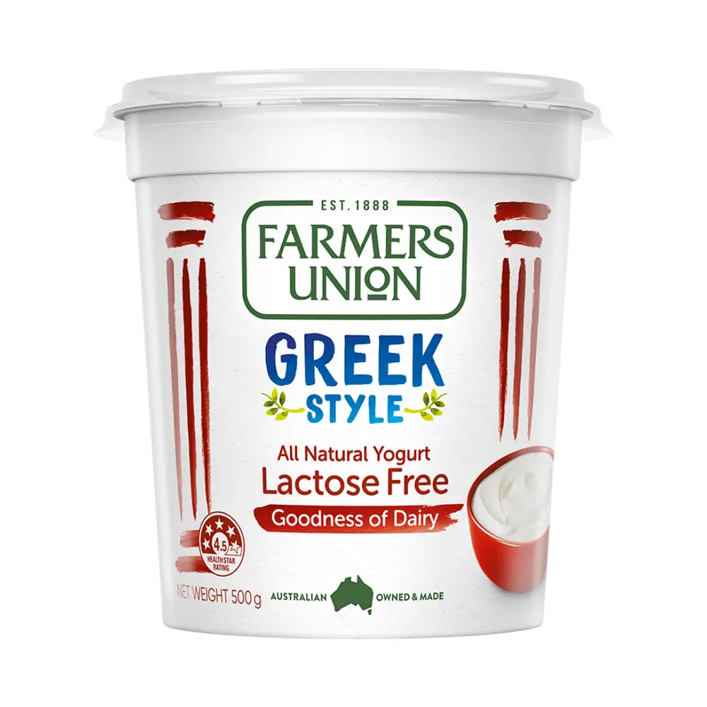 Sữa Chua Hy Lạp, Greek Style Yoghurt, Lactose Free, No Added Sugar (500g) - FARMERS UNION