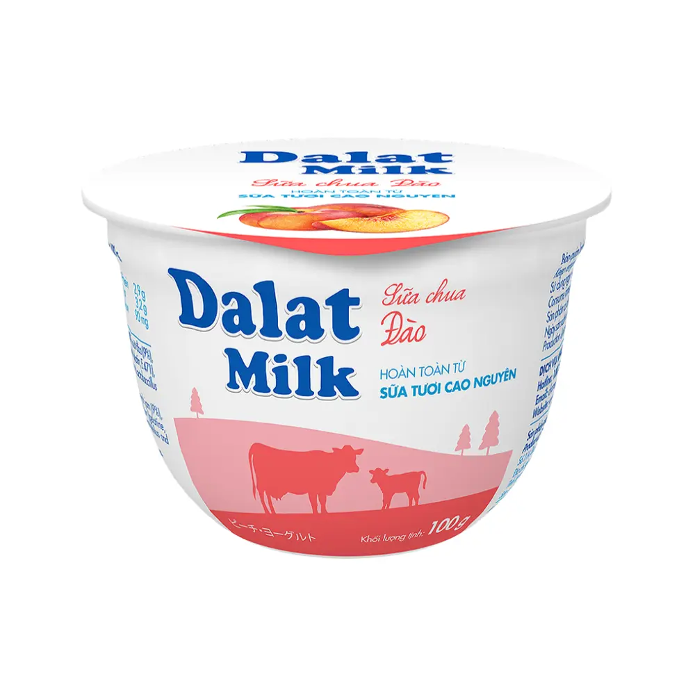 Sữa Chua Đào, Peach Yogurt (100g) - DALAT MILK