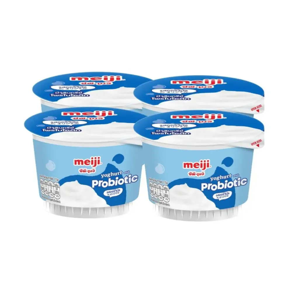 Sữa Chua Lợi Khuẩn Nguyên Chất, Yoghurt with Probiotic, Original, 4 Hộp (360g) - MEIJI