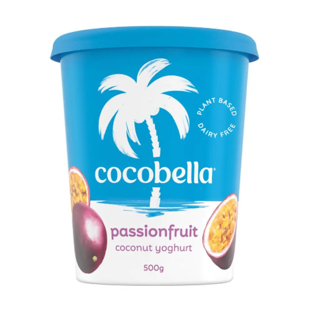 Sữa Chua Dừa Thuần Chay Vị Chanh Dây, Plant Based & Dairy Free Coconut Yoghurt, Passionfruit (500g) - COCOBELLA