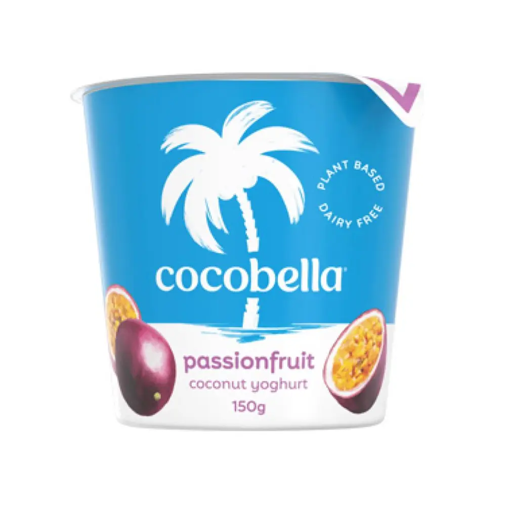 Sữa Chua Dừa Thuần Chay Vị Chanh Dây, Plant Based & Dairy Free Coconut Yoghurt, Passionfruit (150g) - COCOBELLA
