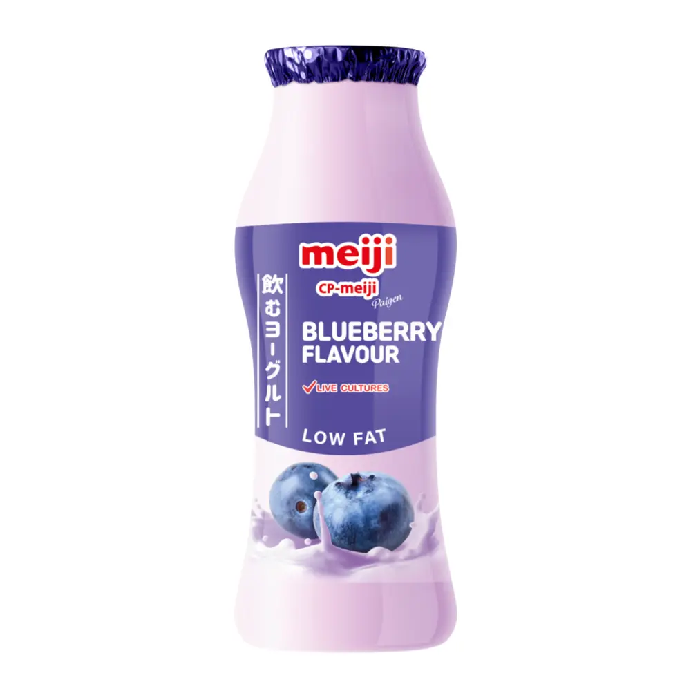 Sữa Chua Uống Ít Béo Hương Việt Quất, Paigen, Blueberry Flavoured Drinking Yoghurt, Low Fat (150ml) - MEIJI