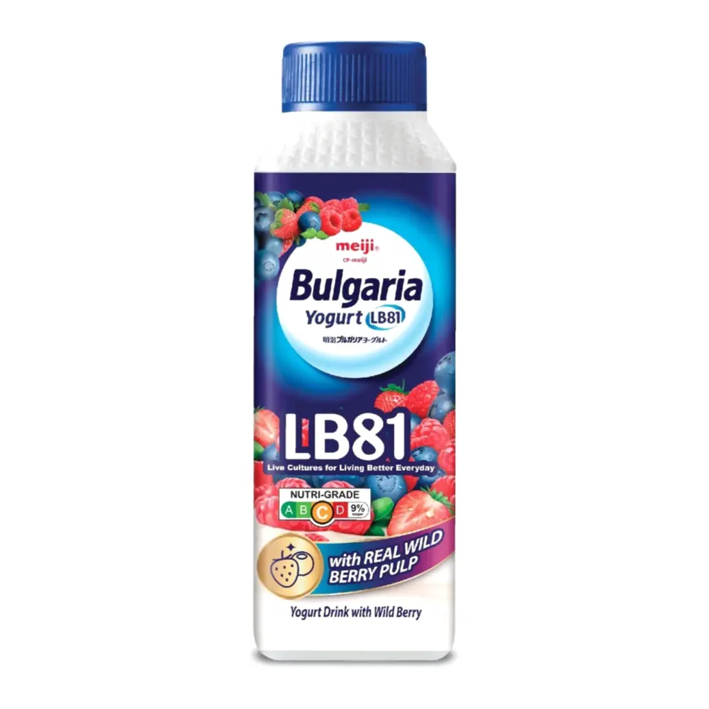 Sữa Chua Uống Vị Quả Mọng, Bulgaria Yogurt LB81, Yogurt Drink with Wild Berry (150ml) - MEIJI