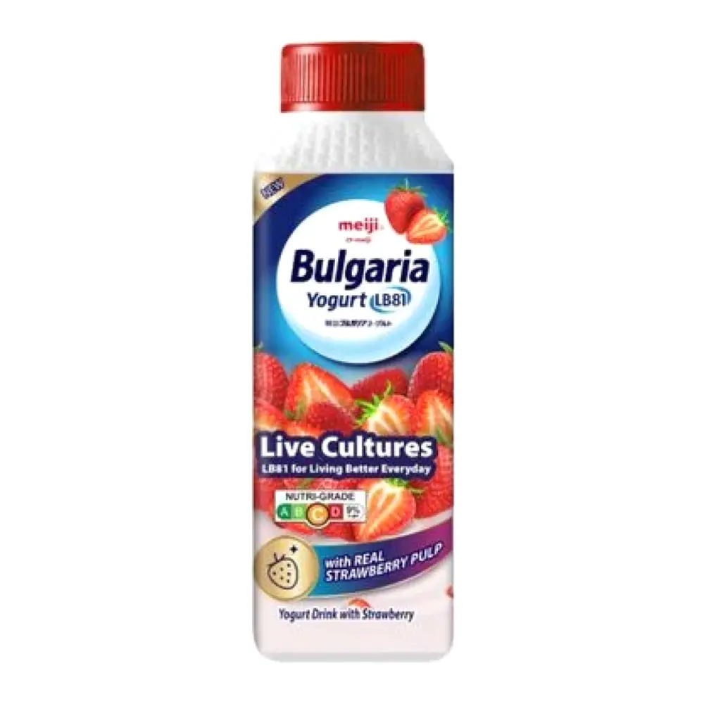 Sữa Chua Uống Vị Dâu, Bulgaria Yogurt LB81, Yogurt Drink with Strawberry (150ml) - MEIJI