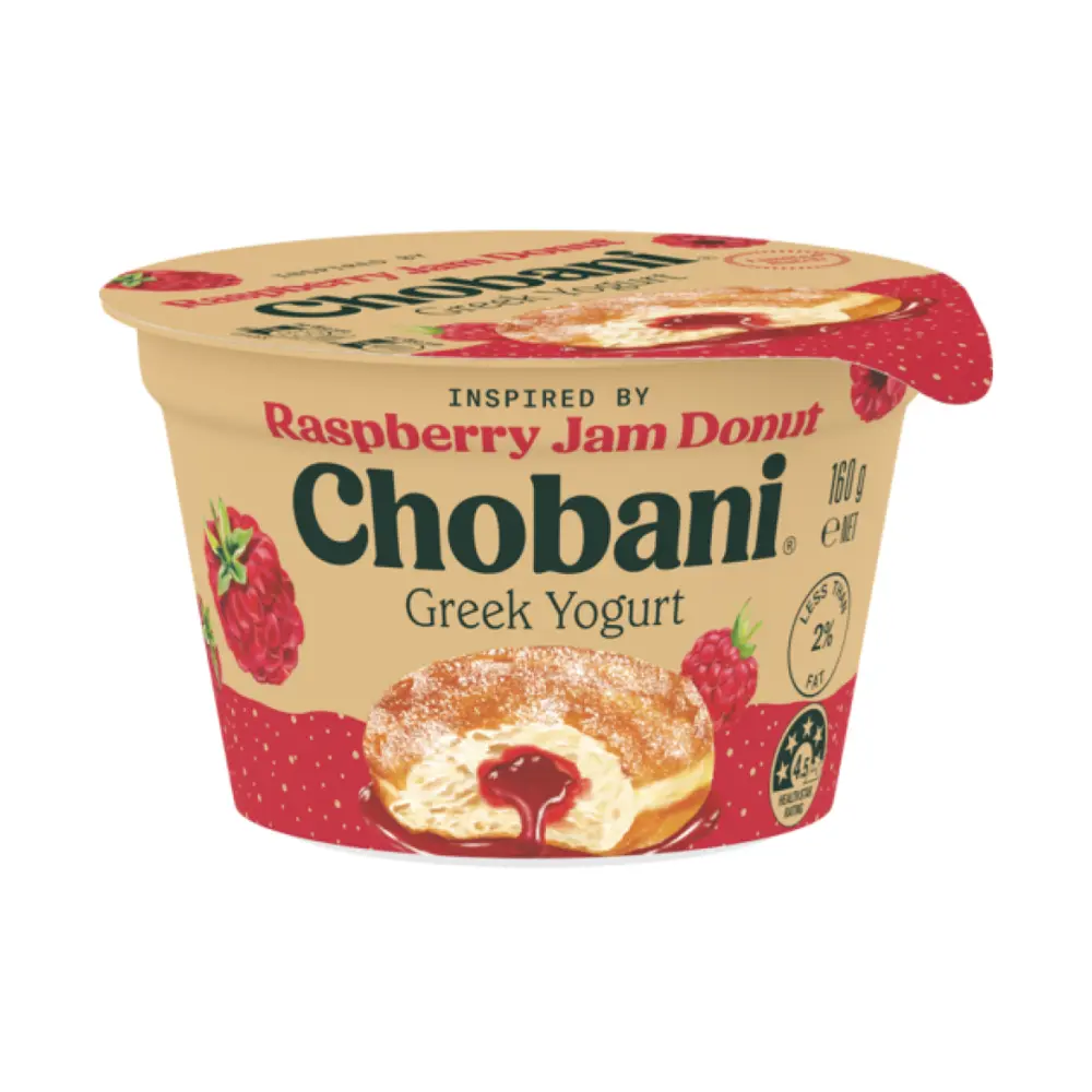 Sữa Chua Hy Lạp Vị Bánh Donut Dâu, Greek Yogurt, Raspberry Jam Donut (160g) - CHOBANI