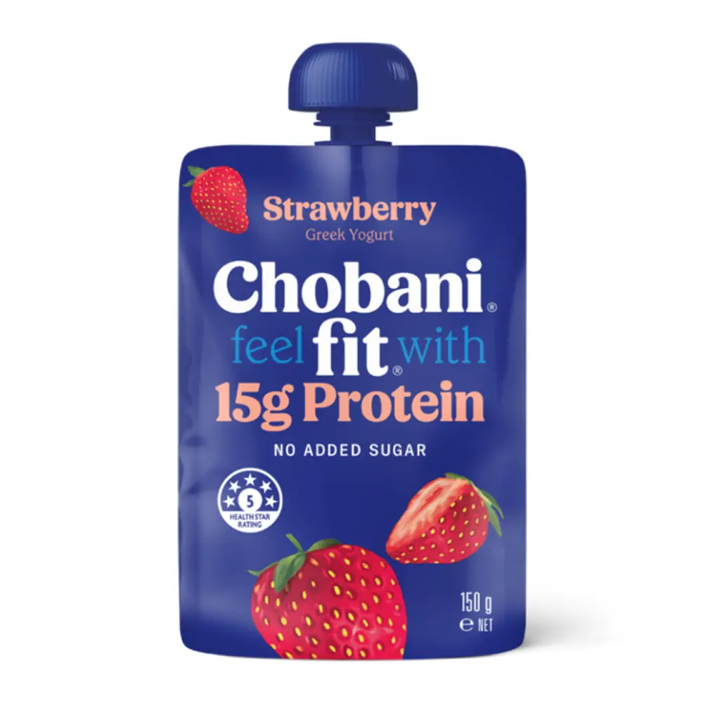 Sữa Chua Hy Lạp Dâu, Fit, Strawberry Greek Yogurt, 15g Protein & No Added Sugar (150g) - CHOBANI