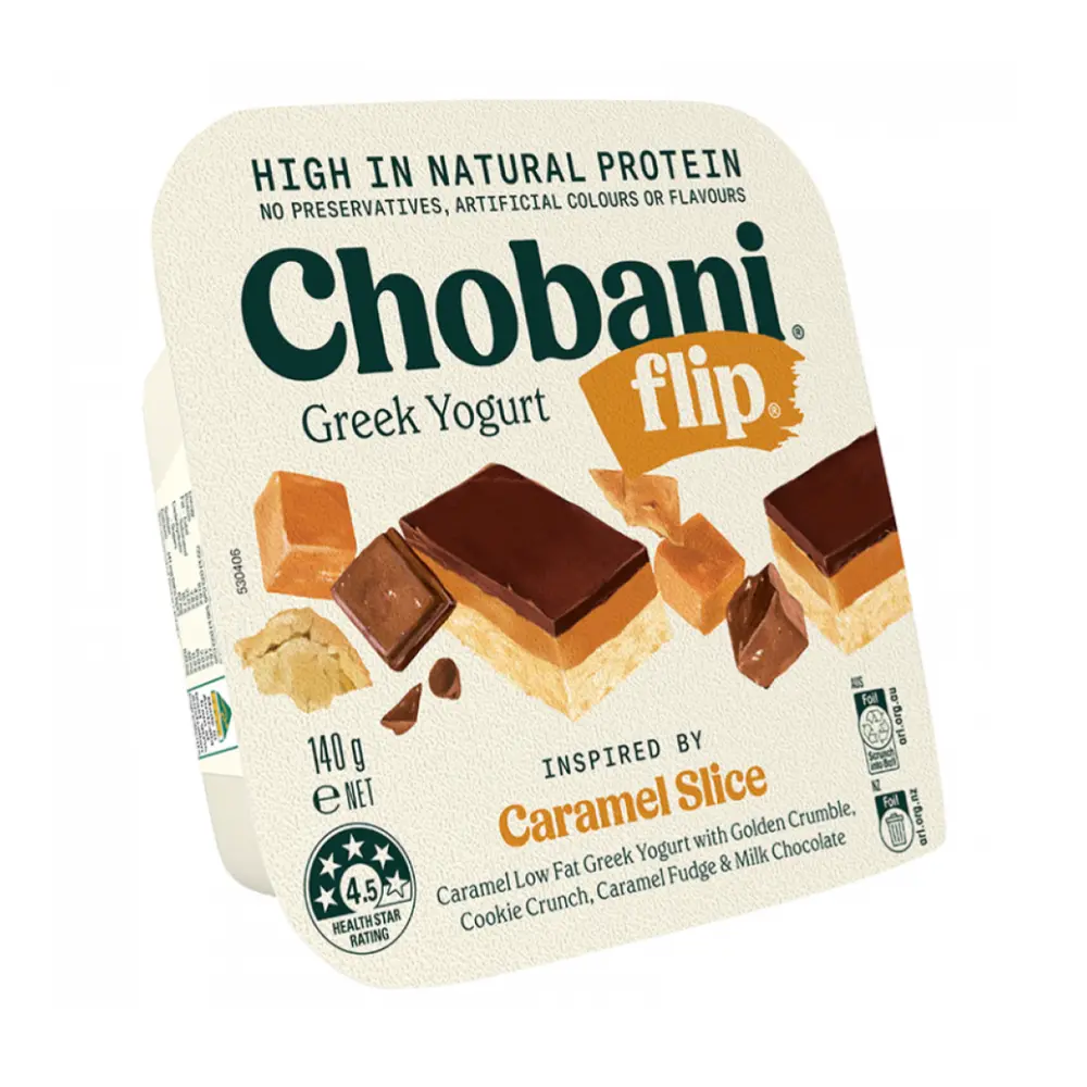 Sữa Chua Hy Lạp Vị Caramen, Flip, Caramel Slice, Caramel Low-Fat Greek Yogurt (140g) - CHOBANI