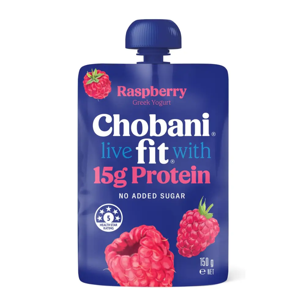 Sữa Chua Hy Lạp Mâm Xôi, Fit, Raspberry Greek Yogurt, 15g Protein & No Added Sugar (150g) - CHOBANI